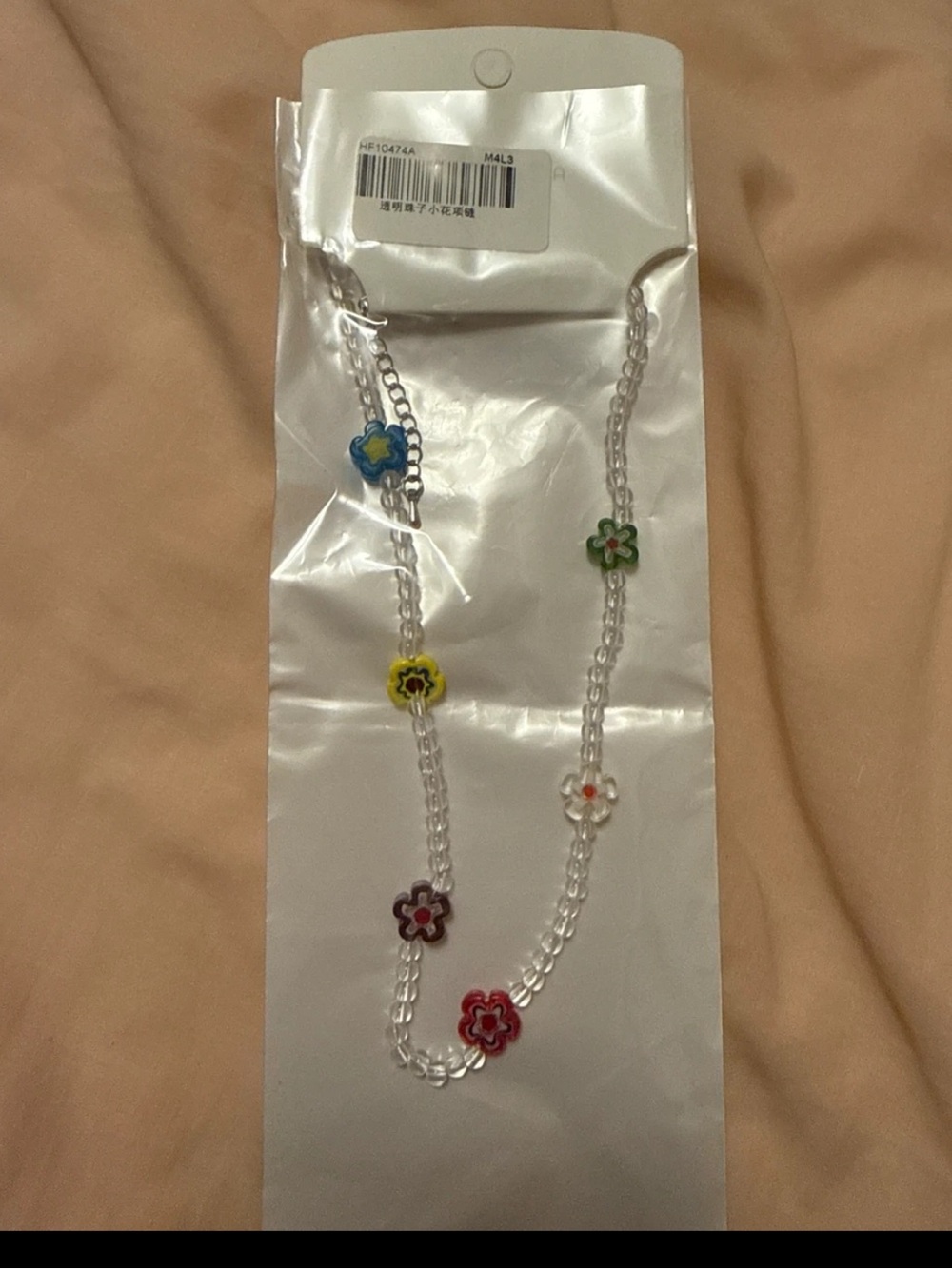 [3 FOR $10] beaded flower necklace NEW